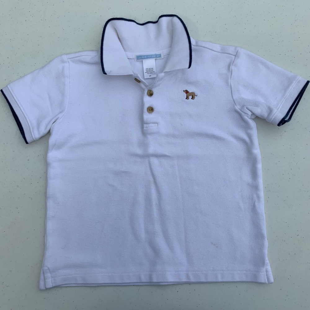 Janie and Jack boys 3T white polo shirt